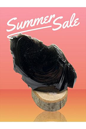 OBSİDYEN STANDLI KAYA(EJDERHA CAMI)(SERTİFİKALI)