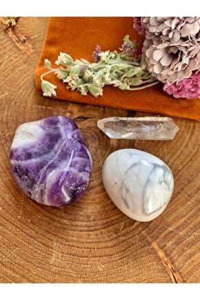Ametist, Havlit Ve Kristal Kuvars Taş Seti