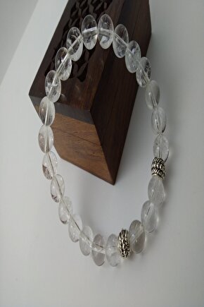 Kristal Kuvars Taşı Bileklik  Doğaltaş Unisex Bileklik