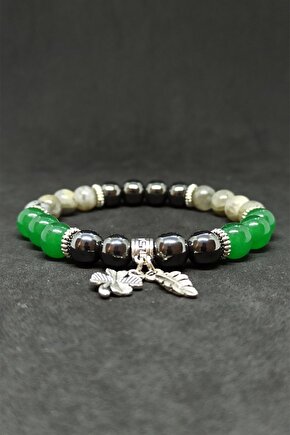 Hematit Aventurin Ve Labradorit Doğal Taş Kadın Bileklik Rio