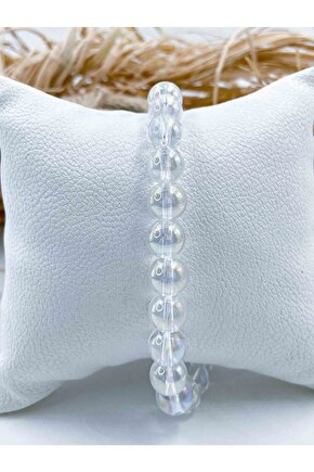 Necef Beyaz Doğal Taş Bileklik 8 Mm