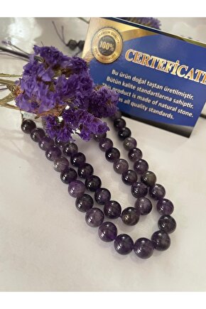 Ametist Doğal Taş Dizi (8 Mm) (sertifikalı)