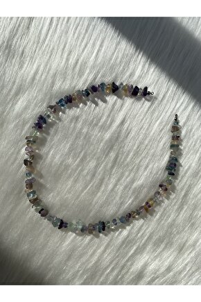 Florit Kırıktaş Doğal Taş Kolye