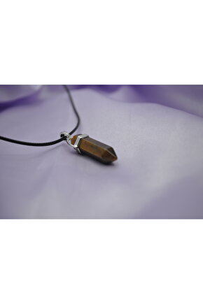 Kaplan Gözü Kurşun Doğaltaş Kolye