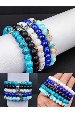 5li Porselen Kaplama Doğal taş Bileklik Unisex Aksesuar Bijuteri Hediyelik bileklik