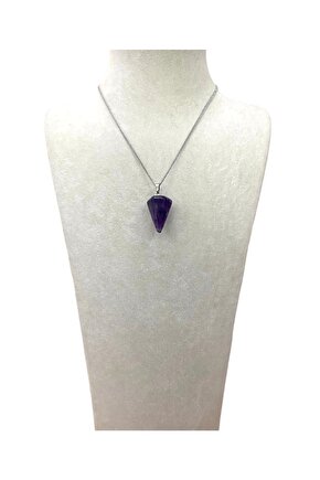 Ametist Doğal Taş Pandül Kolye