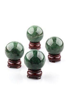 Green Kuvars Doğal Taş Standlı Küre