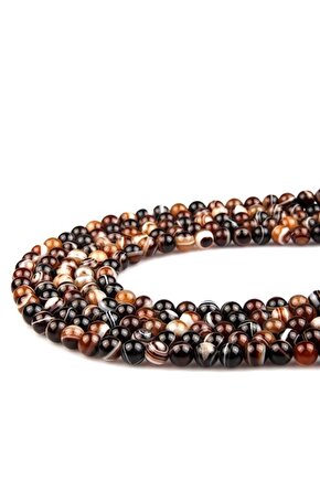 Göz Akik Doğal Taş Dizi 8 mm Küre Kesim