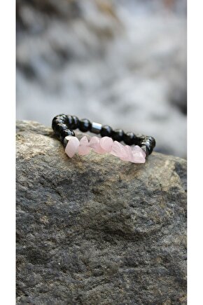 Oniks 8 Mm Faset Pembe Kuvars Doğaltaş Bileklik