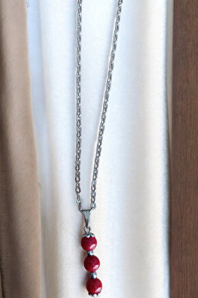 Mercan kolye Mercan Taşı Kolye doğal taş kolye zincirli kadın kolye hediyelik kolye 6mm