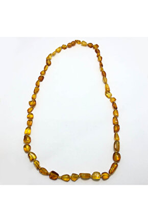 Unisex Üç Renk Sertifikalı Litvanya Baltık Kehribar Bebek Kolye Bileklik Set 0-4 Yaş 32-34cm