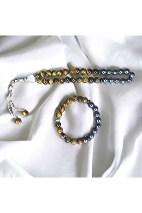 KAPLANGÖZÜ VE HEMATİT DOĞAL TAŞ TESBİH & BİLEKLİK