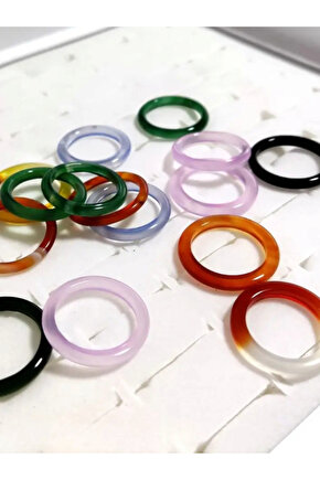 AKİK DOĞAL TAŞ ALYANS İNCE  YÜZÜK (SERTİFİKALI)