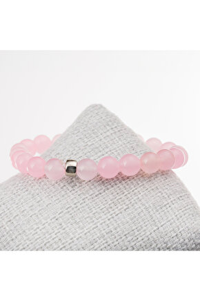 Pembe Kuvars Taşı Bileklik-8 mm