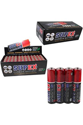Supex R03 1.5 Volt Aaa Çinko Karbon İnce Kalem Pil 60lı Paket Kumanda Pili