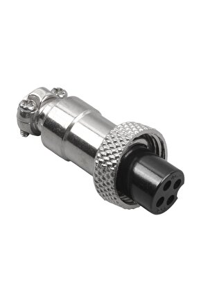 4 PİNLİ DİŞİ MAYK FİŞ (M12 - 12MM)