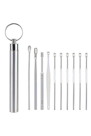 SN-27132 Paslanmaz Çelik 10lu Kulak Temizleme Seti