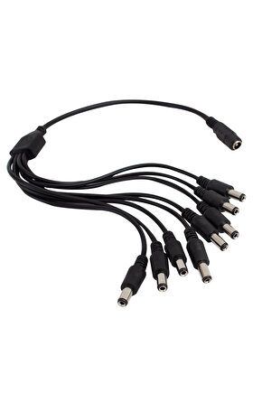 PM-6068 DC Adaptör Kablo Çoklayıcı 8 Erkek Çıkışlı 35Cm 5.5X2.5Mm