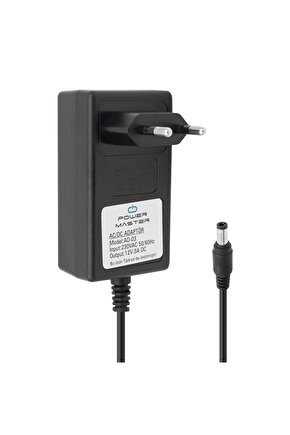 Pm-12667 12 Volt - 3 Amper 5.5*2.5 Uçlu Plastik Kasa Priz Tipi Adaptör