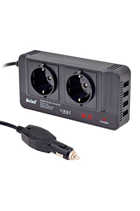 POWERMASTER PM-19827 12 VOLT - 200 WATT 4 USBLİ DİJİTAL ÇAKMAKTAN POWER INVERTER