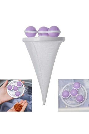 Sunup Sn-26621 Çok Fonksiyonlu Çamaşır Makinesi İçin Yıkanabilir Mor Toz Tüy Toplayıcı