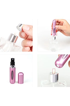 Parfüm Şişesinden Mini Dolabilir Sprey Kavanoz Koku Pompası Kozmetik Yedek Cep Parfüm Şişesi Aparatı