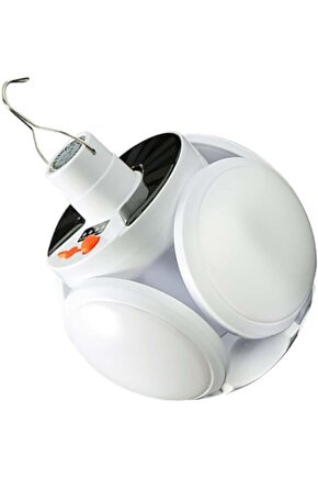 Solar Panelli Şarjlı 5li Katlanabilir Acil Durum Kamp Lambası Powermaster