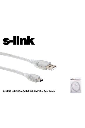 S Link Sl Uk55 Mini 5P To 5Mt Usb Kamera Kablosu  S Link