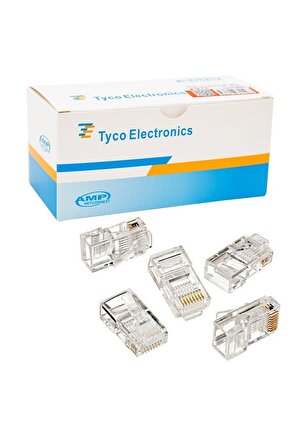 KUTULU RJ45 CAT5CAT6 8P8C UÇ (100LÜ PAKET) KUTULU AMP NETCONNECT