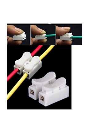 Mandallı Vidasız Klemens Basmalı Tip 2 Li 2 Pin ( 20 Adet )
