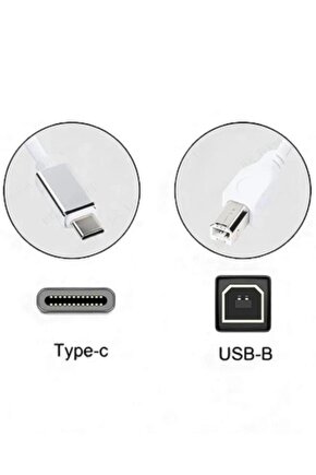 Type-C Uyumlu USB-B Yazıcı Kablosu 1.5 Metre