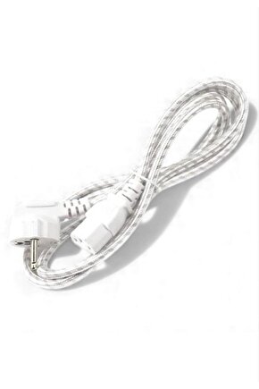 1. Kalite C7 Power Kablosu 1.5 Metre – Beyaz Örgü Kaplama