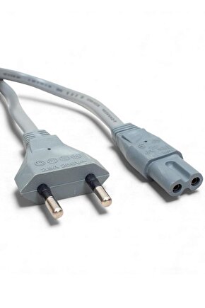 İthal 2x0.75mm Gri Kordon 1.5 Metre – Teyp Cereyan ve Güç İletim Kablosu