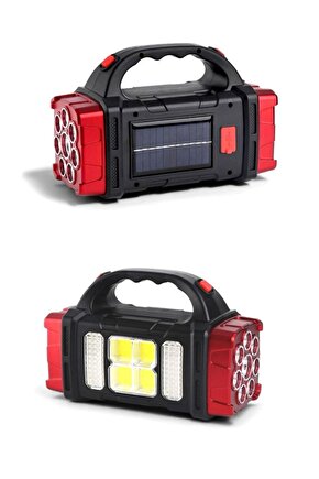 Güneş Enerjili 38 Watt Şarjlı Kamp Feneri – USB Çıkışlı Güçlü LED Lamba