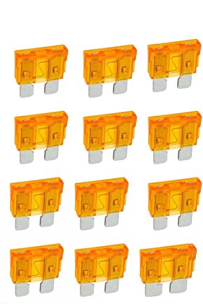 12 Adet Bıçaklı Oto Sigorta 5 Amper – Araç Elektrik Koruma Sigortası