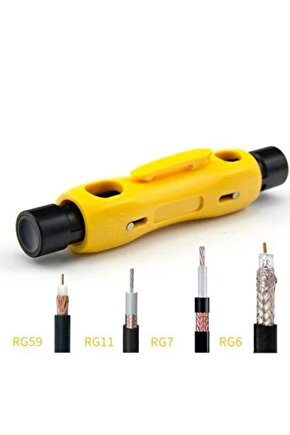 Koaksiyel Kablo Soyucu | RG59 RG6 RG7 RG11 Uyumlu, Ayarlanabilir, CAT ve Kamera Kablosu İçin