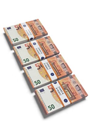 4 Deste 50 € Şaka Parası – Düğün Atma, Kına, Parti, Film, Fotoğraf ve Dekor İçin 50 EURO