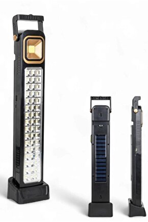 48 LEDli 45W Güneş Enerjili ve Şarjlı Işıldak | Solar Kamp Lambası