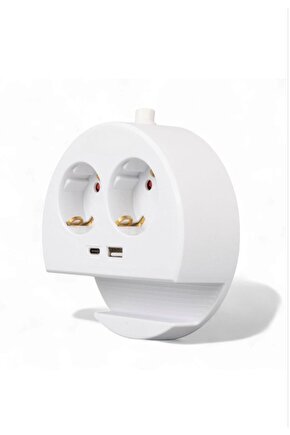 1.5 Metre Grup Priz – 2 USB + 1 Type-C Girişli, Telefon Standlı, Çoklu Priz