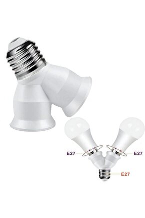 Ledx DY-101 E27 Duy Çoğaltıcı (Tek Duydan Çift E27 Lamba Bağlantısı)
