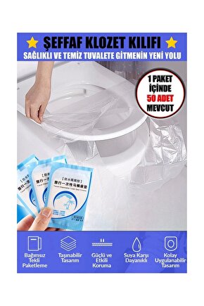 ŞEFFAF KLOZET KAPAĞI KILIFI (25 ADET)