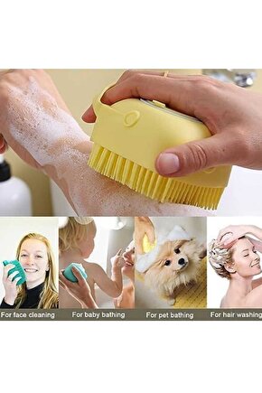 Duş Jeli Hazneli Silikon Fırça Kese Çok Amaçlı Vücut Temizleme Peeling Banyo Lifi