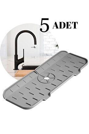 Aveo 5 Adet Karışık Renk Mutfak Banyo Lavabo Kenarı Silikon Matı Silikon Musluk Su Sıçrama Önleyici