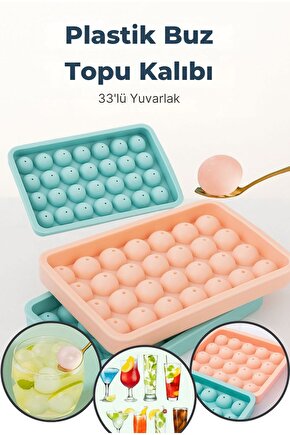 Plastik Buz Topu Kalıbı 33’lü Yuvarlak Şekilli –