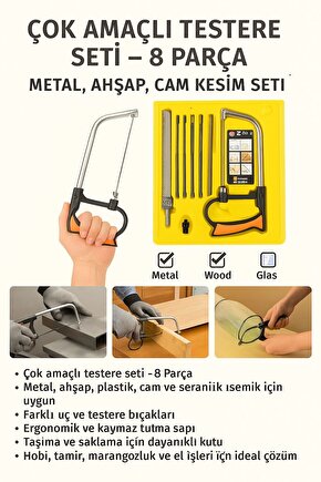 Kıl Testere Seti Ağaç Metal Plastik Tools