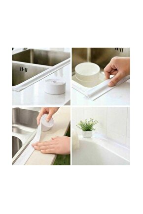 3,2 M Beyaz Su Sızdırmaz Mutfak & Banyo Lavabo Kenar Bandı & Şerit Yapışkan