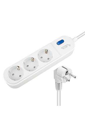 Vea Ve-vega103 A Class 3lü Anahtarlı 1.5 Metre Akım Korumalı Grup Priz Made In Malaysıa ( Lisinya )