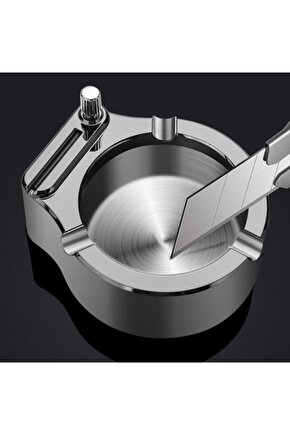 Retro Metal Çok Amaçlı Çakmaklı Modern Gümüş Küllük