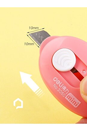 1 Adet Renkli Mini Çelik Bıçaklı Falçata Maket Bıçağı BSND9-V63X1