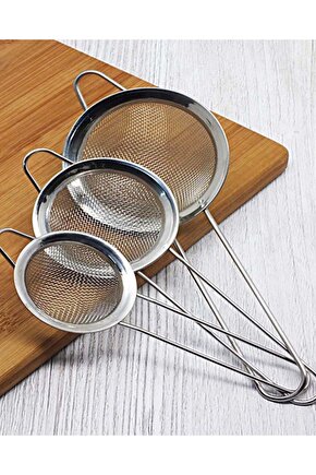 3lü Küçük Metal Süzgeç Seti, Pratik ve Dayanıklı Mutfak Aksesuarları